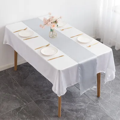 Creative Hotel Wedding Satin Table Runner 30x275cm Solid Color Modern Simplicity