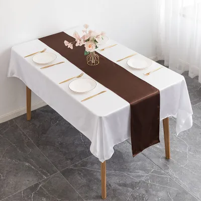 Creative Hotel Wedding Satin Table Runner 30x275cm Solid Color Modern Simplicity