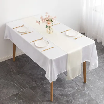 Creative Hotel Wedding Satin Table Runner 30x275cm Solid Color Modern Simplicity