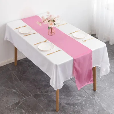 Creative Hotel Wedding Satin Table Runner 30x275cm Solid Color Modern Simplicity