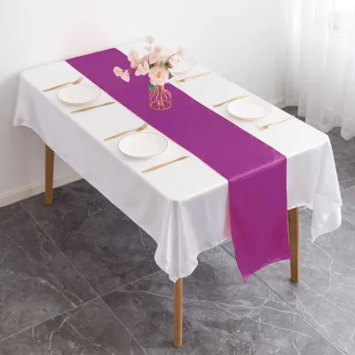 Creative Hotel Wedding Satin Table Runner 30x275cm Solid Color Modern Simplicity