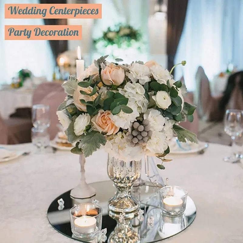 Creative Wedding Party Acrylic Mirror Tray Desktop Candle Plate Decoration