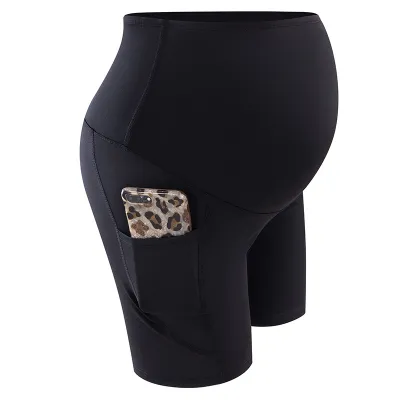Pregnant Women Fashion High Waist Belly Hip Yoga Shorts