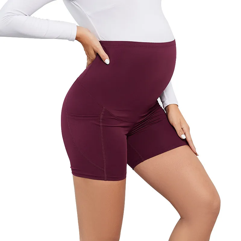 Pregnant Women Fashion High Waist Belly Hip Yoga Shorts