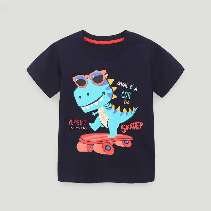 Kids Toddler Boys Girls Casual Cute Cartoon Animal Print Short Sleeve Crewneck Cotton T-Shirt