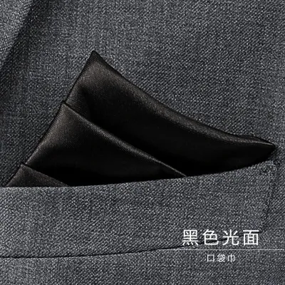 Men Fashion Solid Stripe Suit Pocket Square Polyester Filament High-End