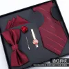 Burgundy Twill Five-Piece Gift Box Happy Word Clip Hand
