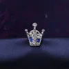 Small Crown Blue Gray Brooch