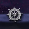 Rudder Silver Brooch