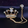 Crown Gold Chain Brooch