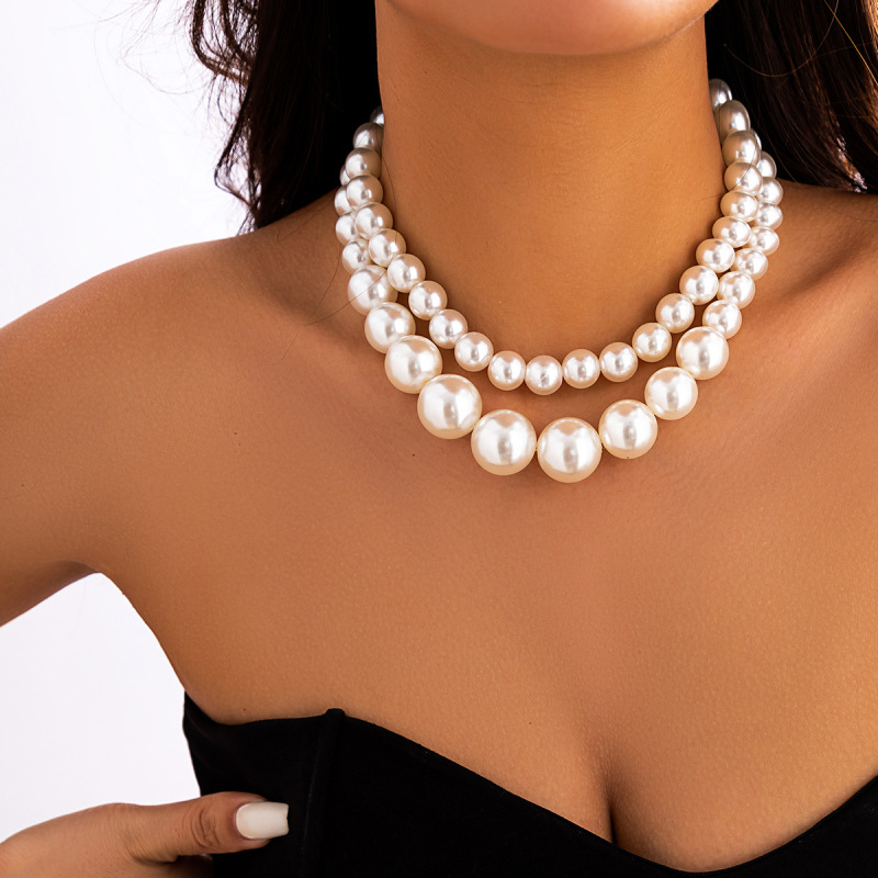 Wholesale Exaggerated Multilayer Pearl Necklace