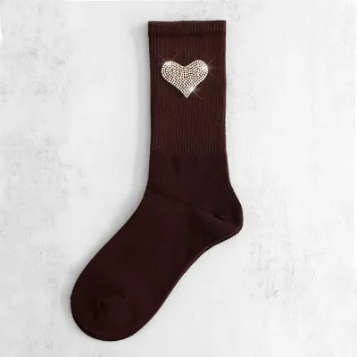 Women's Fashion Rhinestone Smiley Cotton Socks