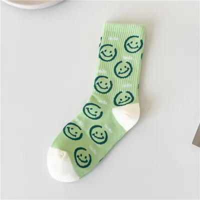 Women's Cute Smiley Heart Polyester Cotton Sport Socks