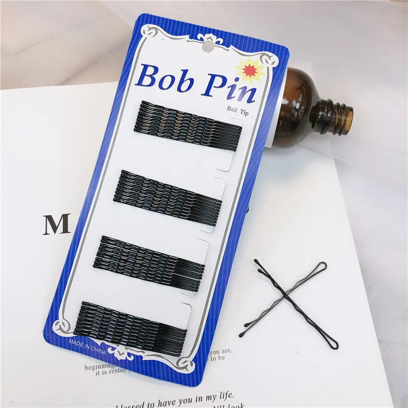 Women Fashion Simple Black Bangs Broken Hair Clip Bobby Pin Alloy Sweet