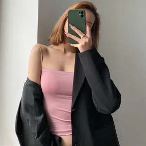 Solid Color Summer Basic Women Spaghetti Strap Camis Tank Top
