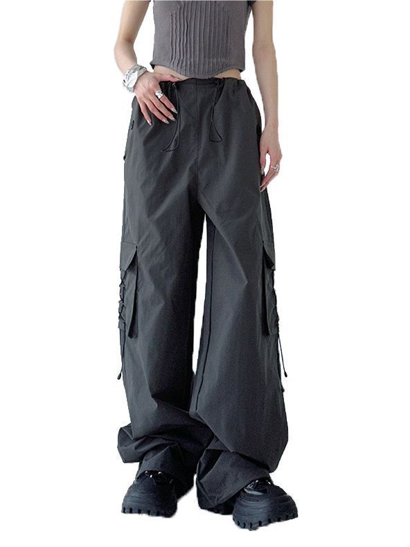 Wholesale Street Fashion Women Khaki Casual Loosewide Leg
