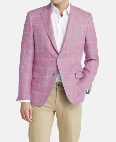 Men Slim Fit Plaid Suit Jacket Long Sleeve Lapel Party Casual
