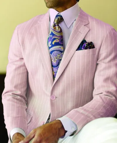 Men Slim Fit Plaid Suit Jacket Long Sleeve Lapel Party Casual