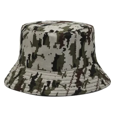 Unisex Fashion Camouflage Printed Breathable Sunshade Bucket Hats Polyester