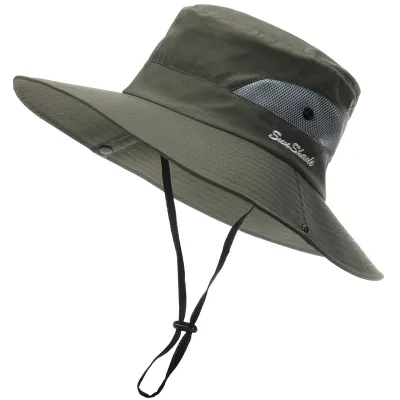 Neutral Outdoor Mountaineering Sunshade Bucket Hat Dome Cotton And Polyester