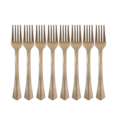 Gold Disposable Tableware Set - Elegant Bronzing Paper Party Supplies