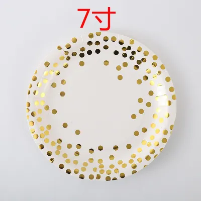 Bronzing Dot White Theme Party Disposable Tableware