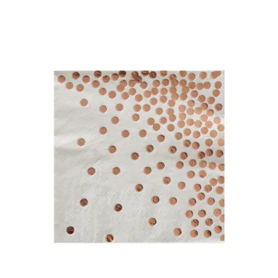 Rose Gold Bronzing Disposable Party Tableware Set Paper Plates Napkins
