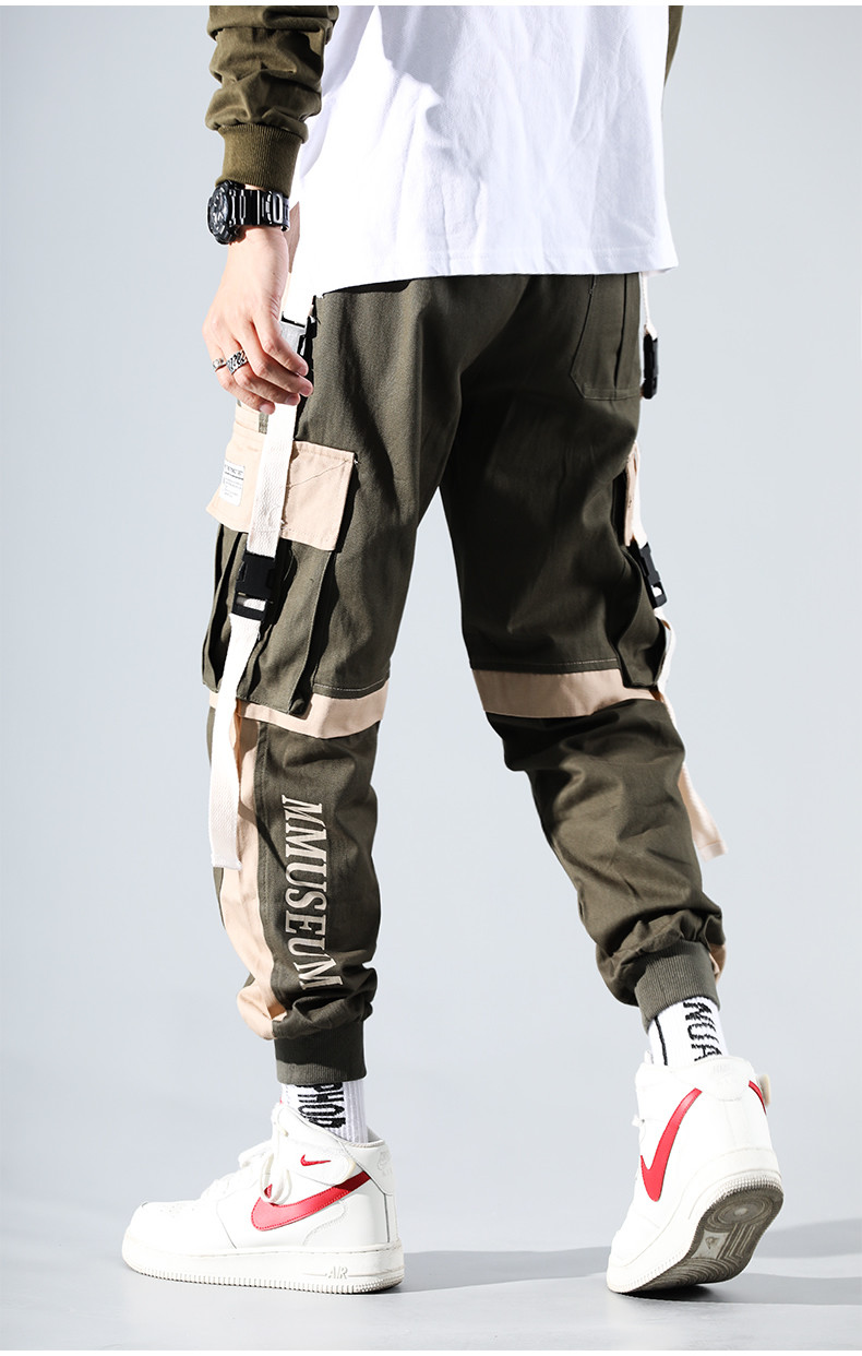 【MODERNIF】With banding cargo jogger pants XXL~ Mens Designer Cargo Mens Skinny Joggers Streetwear Hip Hop