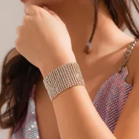 Women Fashion Personality DIY Devil'S Eye Crystal Pendant Gold Plated Bracelet