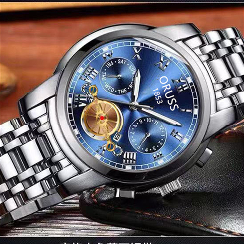Wholesale Men Fashion Automatic Luminous Hollow Gold Color