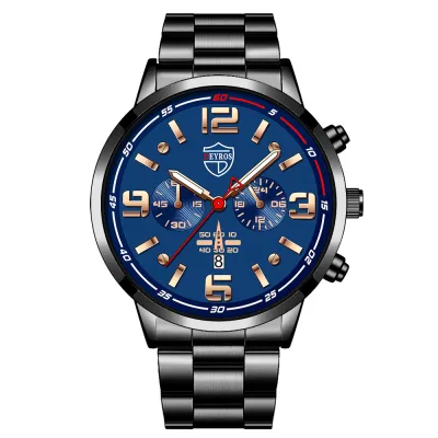 Men Fashion Calendar Quartz Luminous Stainless Steel Analog Watch