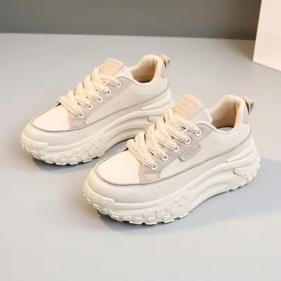 Women's Fashion Casual Color Block Breathable Thick-Soled Low Top Sneakers