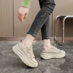 Women's Fashion Casual Color Block Breathable Thick-Soled Low Top Sneakers