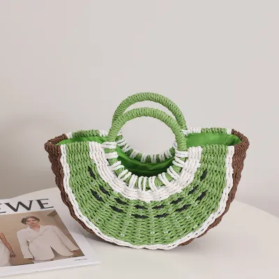 Creative Fruit Shape Large Capacity Woven Straw Handbag