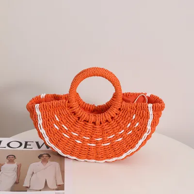 Creative Fruit Shape Large Capacity Woven Straw Handbag