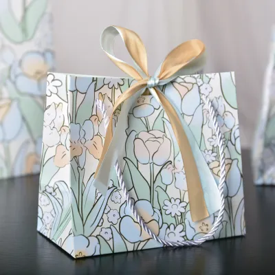 Simple Fashion Tulip Floral Printing Gift Candy Paper Bag Packaging