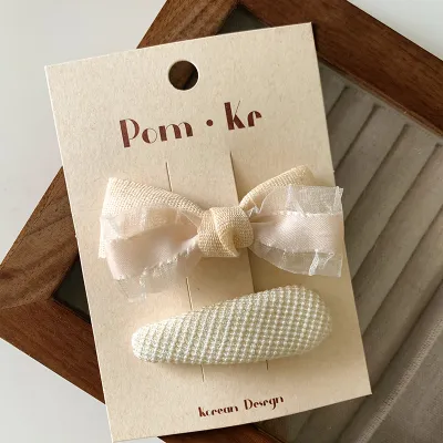 Kids Girls Cute Sweet Lace Bow Hairpin
