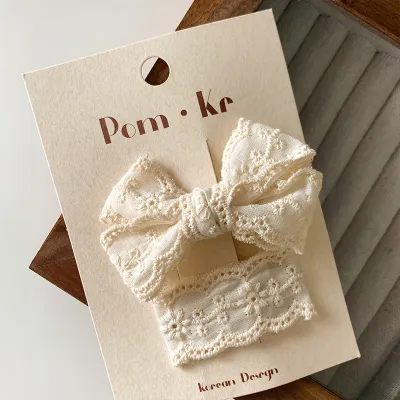 Kids Girls Cute Sweet Lace Bow Hairpin