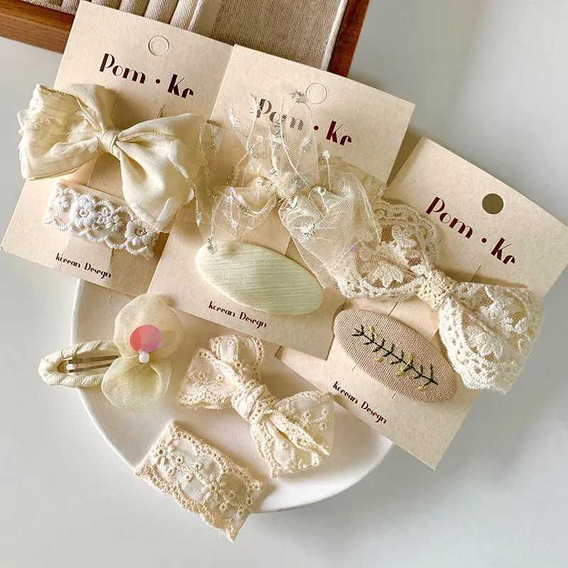 Kids Girls Cute Sweet Lace Bow Hairpin