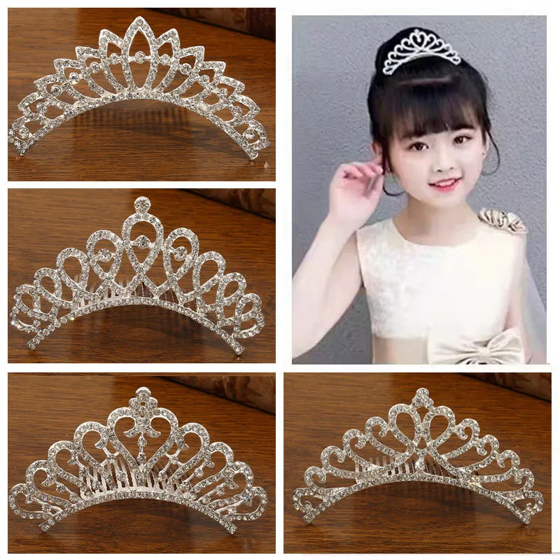 Kids Girls Cute Sweet Party Crown Pearl Rhinestone Headwear