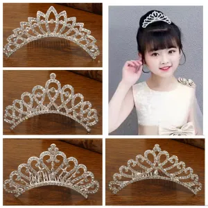Kids Girls Cute Sweet Party Crown Pearl Rhinestone Headwear