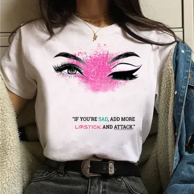 Women Casual Eye Print Short Sleeve T-Shirt Loose Fit