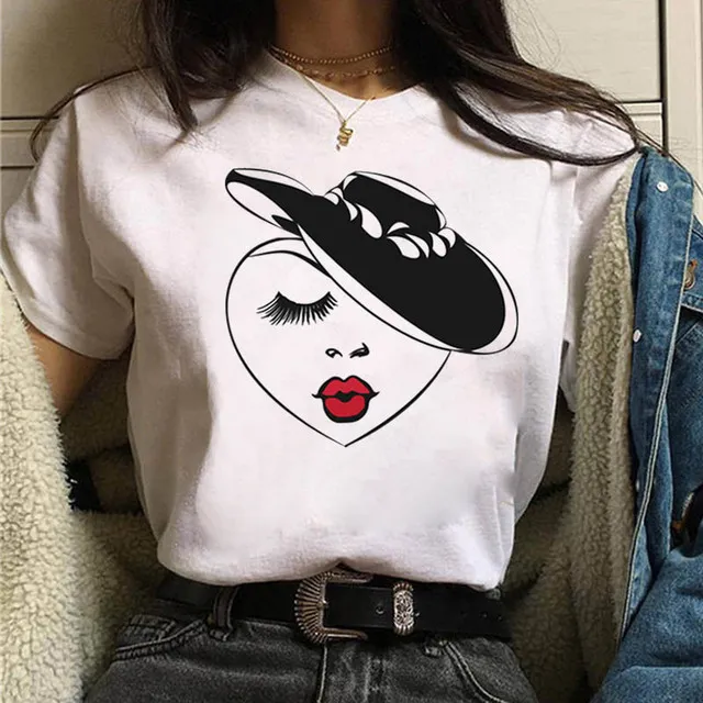Women Casual Eye Print Short Sleeve T-Shirt Loose Fit