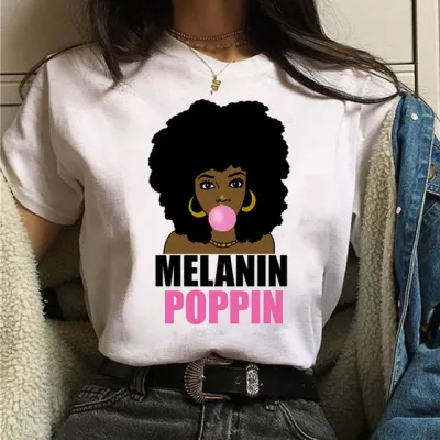 Women Cartoon Girl Printed Short-Sleeved T-Shirt in Modal
