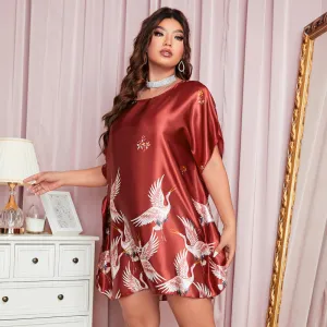 Women's Plus Size Sexy Printed Short Sleeve Pajamas