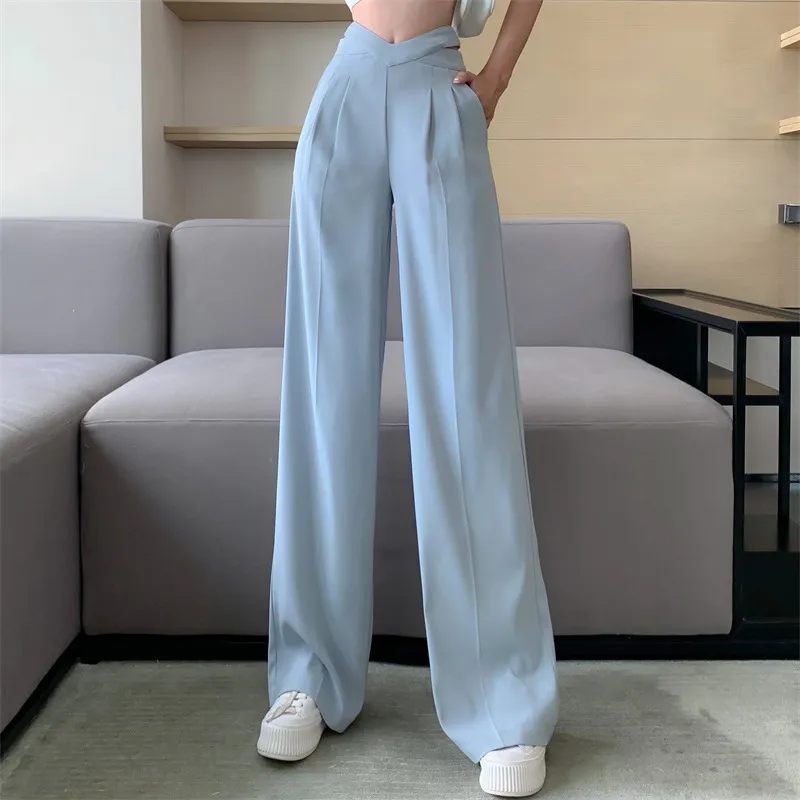 Women's Ice Silk Wide-Leg Casual Summer High Waist Loose Pants