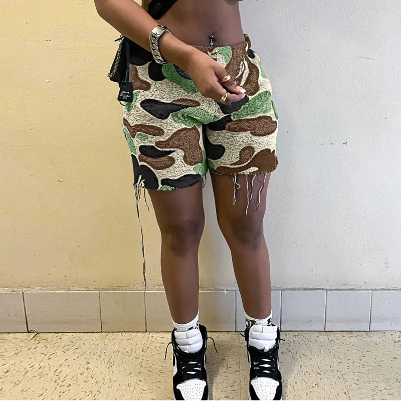 Women's Camouflage Print Loose Fit Bermuda Shorts - Urban Beach Casual Summer Shorts