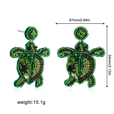 Summer Vacation Fashion Marine Style Shell Multicolor Beads Inlaid Earrings