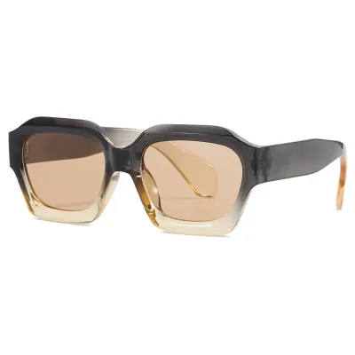 Polygonal Vacation Sunglasses - AC Lens Plastic Frame