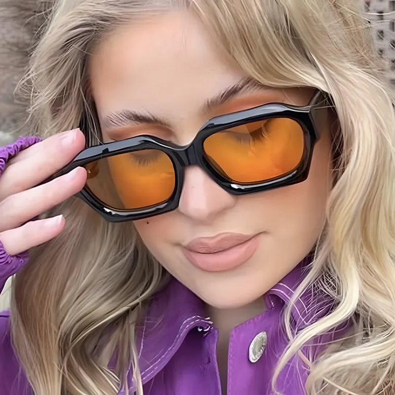 Polygonal Vacation Sunglasses - AC Lens Plastic Frame